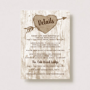 The Carved Heart Tree Wedding Collection Detail Enclosure Card