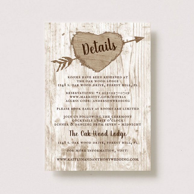 The Carved Heart Tree Wedding Collection Detail Enclosure Card (Creator Uploaded)