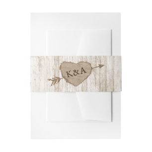 The Carved Heart Tree Wedding Collection Invitation Belly Band