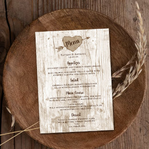 The Carved Heart Tree Wedding Collection Menu