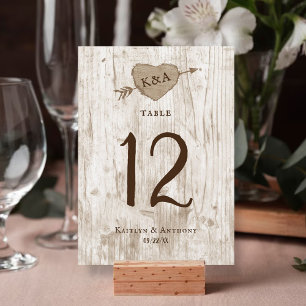 The Carved Heart Tree Wedding Collection Table No. Invitation