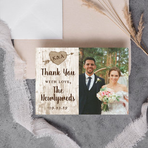 The Carved Heart Tree Wedding Collection Thank You Card