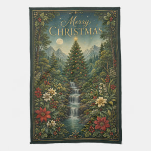 The Cascade of Christmas Magic Tea Towel