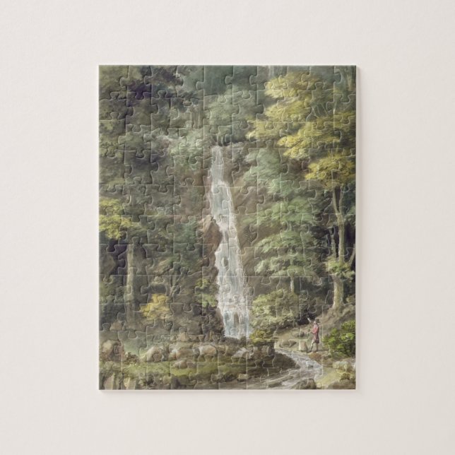 The Cascade Waterfall at Hestercombe Gardens (w/c Jigsaw Puzzle (Vertical)