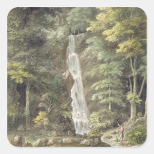 The Cascade Waterfall at Hestercombe Gardens (w/c Square Sticker