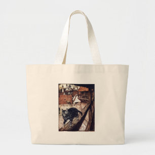 The Castle Cat by Rackham Large Tote Bag
