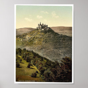 The castle, Hohenzollern, Germany rare Photochrom Poster