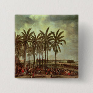 The Castle of Batavia,Seen from Kali Besar 15 Cm Square Badge
