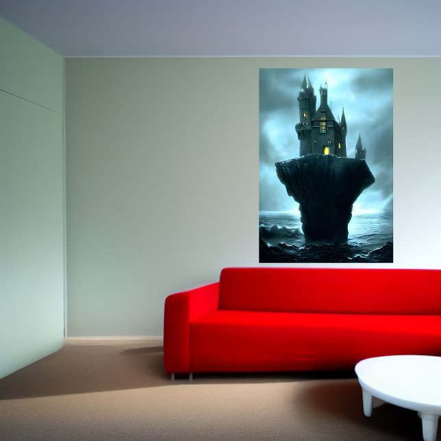 The castle, the rock, the sea | AI Art Poster (Creator Uploaded)