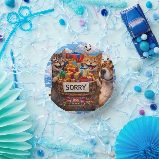 The cat and dog paper bowls description plate (Party)