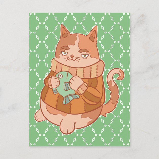 The Cat and Fish Postcard (Front)