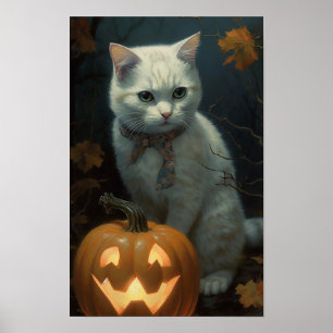 The Cat and its Pumpkin Poster