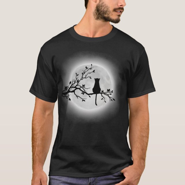 The Cat And The Moon T-Shirt (Front)