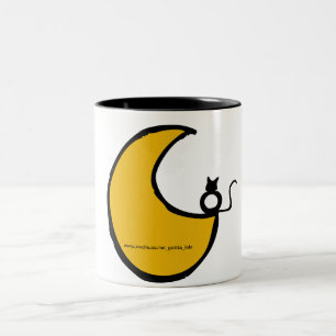 The cat and the moon Two-Tone coffee mug