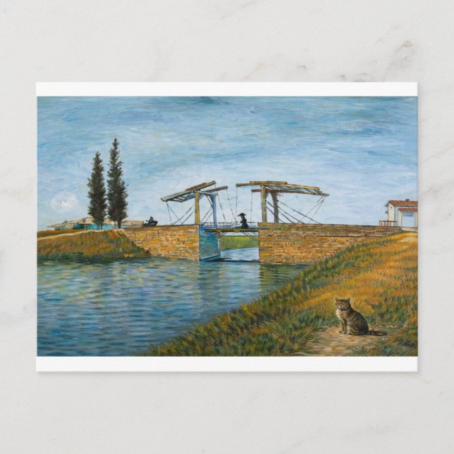 The Cat at Langlois Bridge Postcard (Front)