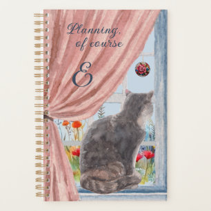 The Cat at the Window Scenic Flowers Calendar Planner