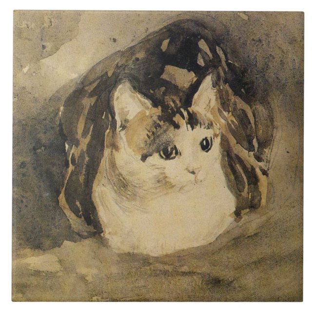 The Cat (by Gwen John) Tile (Front)