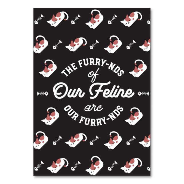 The Cat Friends Cute Pun Table Number (Front)
