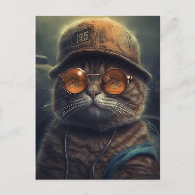 The cat in a hat and sunglasses postcard (Front)