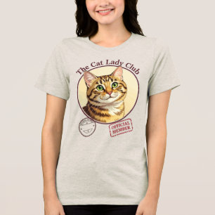 The Cat Lady Club Motif Official Member Tri-Blend Shirt
