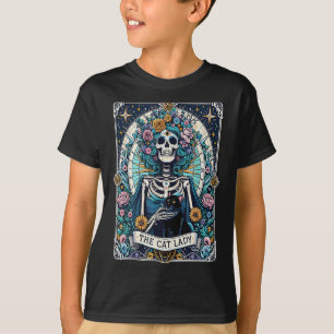 The Cat Lady Tarot Card Skeleton Cat Mum Cat Lover T-Shirt