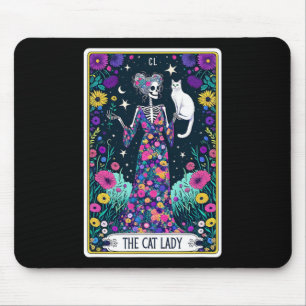 The Cat Lady Tarot Card Skeleton Mothers Day Cat L Mouse Pad