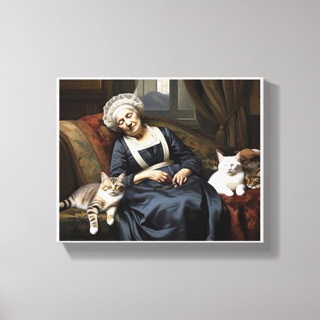 " THE CAT LADY'S REPOSE " CANVAS PRINT (Front)