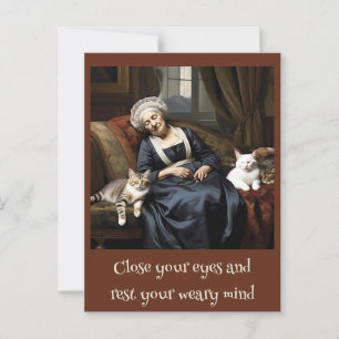 " THE CAT LADY'S REPOSE " POSTCARD
