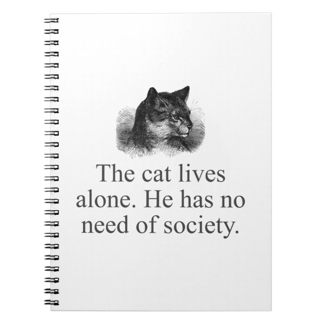 The Cat Lives Alone   Notebook (Front)