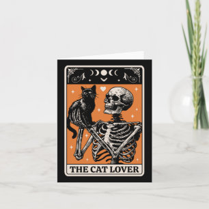 The Cat Lover Tarot Card - Black Cat And Skeleton