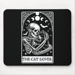 The Cat Lover Tarot Card Skeleton And Cat Tarot Ha Mouse Pad