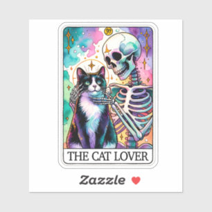 The Cat Lover Tarot Card Sticker: Enchanted Skelet