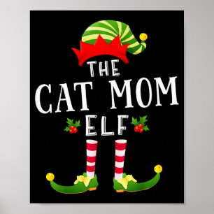 The Cat Mom Elf Christmas Matching Pajama Men Wome Poster