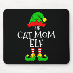 The Cat Mom Elf Funny Christmas Pet Lover Outfit Mouse Pad