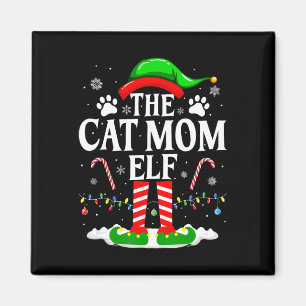 The Cat Mom Elf Xmas Funny Cats Lover Christmas Ca Magnet