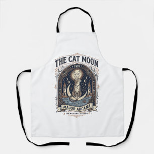 The Cat Moon Cat Tarot Card Major Arcana Vintage V Apron