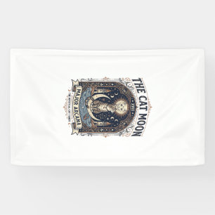 The Cat Moon Cat Tarot Card Major Arcana Vintage V Banner
