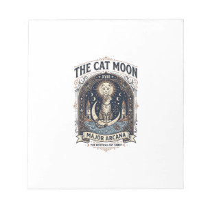 The Cat Moon Cat Tarot Card Major Arcana Vintage V Notepad