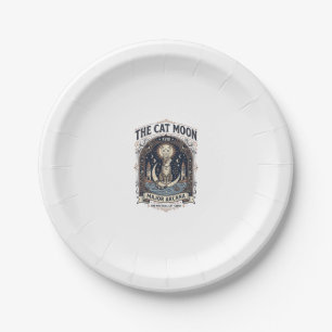 The Cat Moon Cat Tarot Card Major Arcana Vintage V Paper Plate