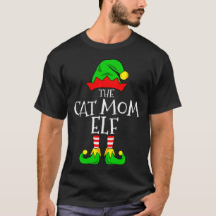 The Cat Mum Elf Funny Christmas Pet Lover Outfit T-Shirt