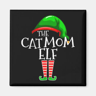 The Cat Mum Elf Group Matching Family Christmas Magnet