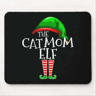 The Cat Mum Elf Group Matching Family Christmas Mouse Pad