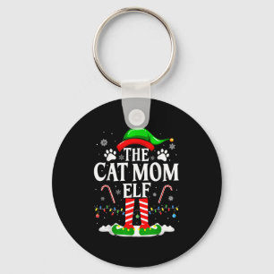 The Cat Mum Elf Xmas Funny Cats Lover Christmas Ca Key Ring