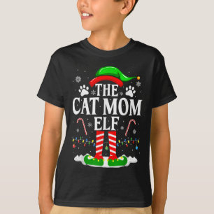 The Cat Mum Elf Xmas Funny Cats Lover Christmas Ca T-Shirt