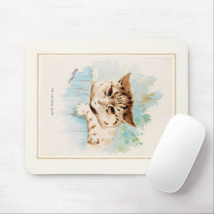 The Cat Next Door by Louis Wain Mouse Pad