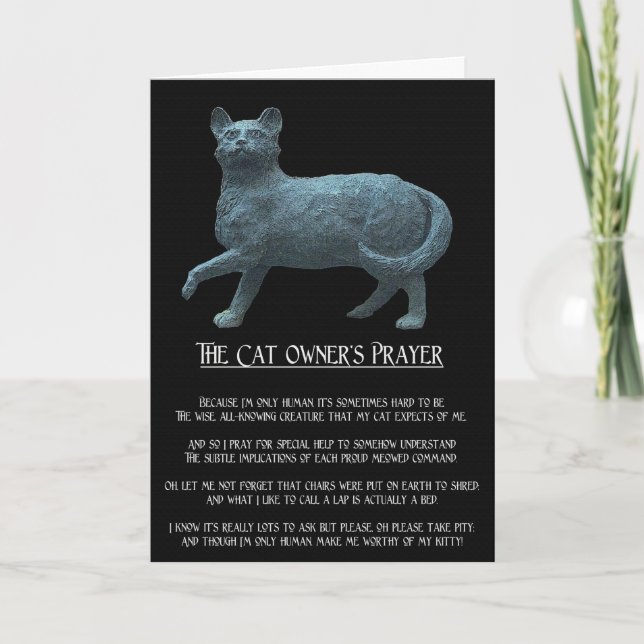 The Cat Owner's Prayer Greeting Card (Front)