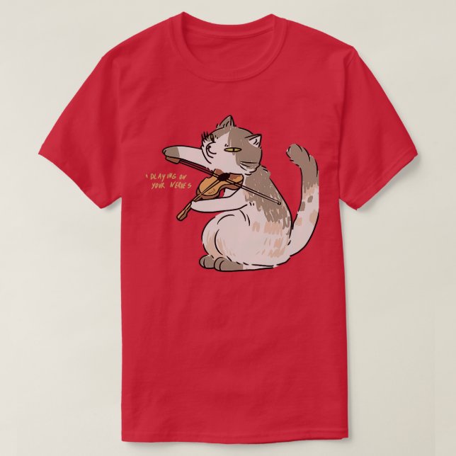 the cat plays the violin T-Shirt (Design Front)