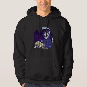 The Cat Reaper Duty Cloaked Skeleton Grim Reaper Hoodie