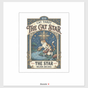 The Cat Star Cat Tarot Card Major Arcana Vintage V