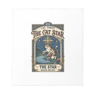 The Cat Star Cat Tarot Card Major Arcana Vintage V Notepad